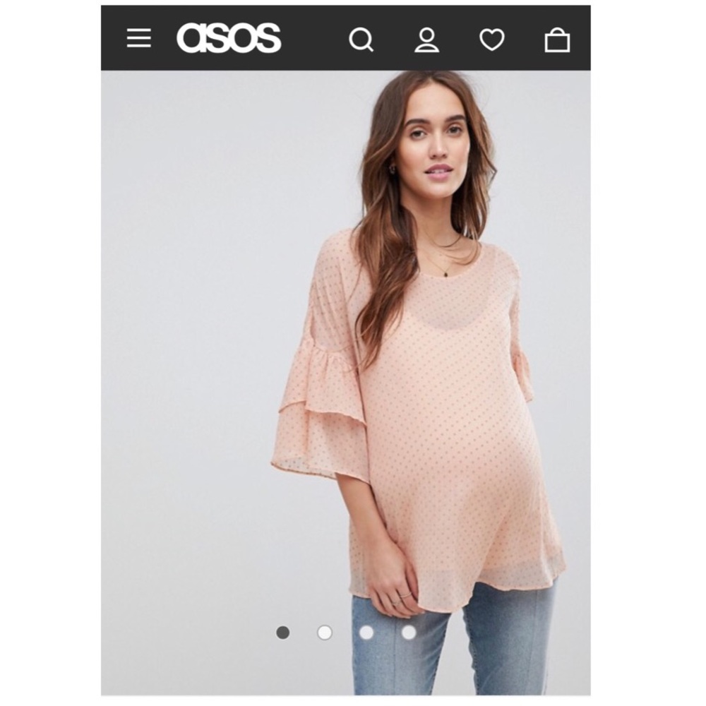 ASOS Mamalicious Maternity Shirt Ruffle Sleeves